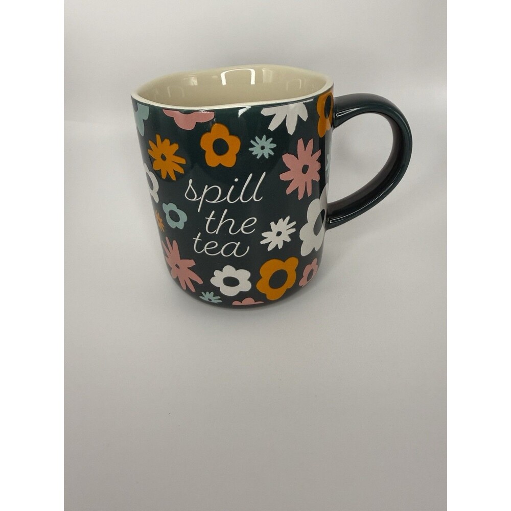 Opalhouse Spill The Tea Coffee Mug 70s Retro Floral Stoneware Target 4.5"